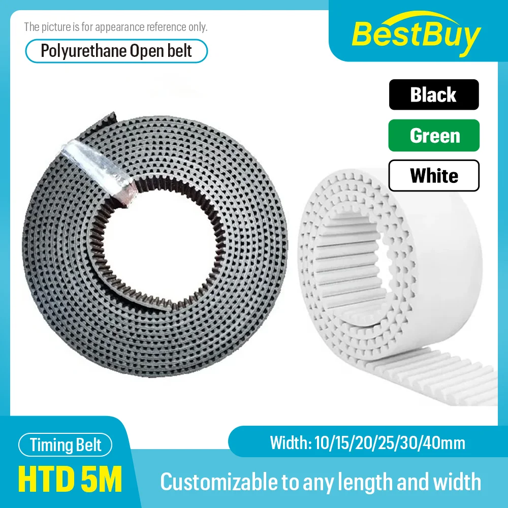 

HTD 5M Polyurethane PU Timing Belt Replacement Open Ended Transmission Conveyor Machine Belts Drive Belt
