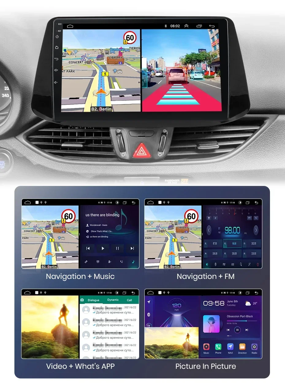 Junsun drahtloses Carplay Android Autoradio für Hyundai i30 Auto intelligente Systeme rds bt dsp 2 din Autoradio – Detail 21