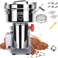 2000g Electric Grain Mill Grinder, 3600W High Speed Spice,304 Stainless Steel for Dry Wheat, Oats, Corn, Pepper and Coffee Beans