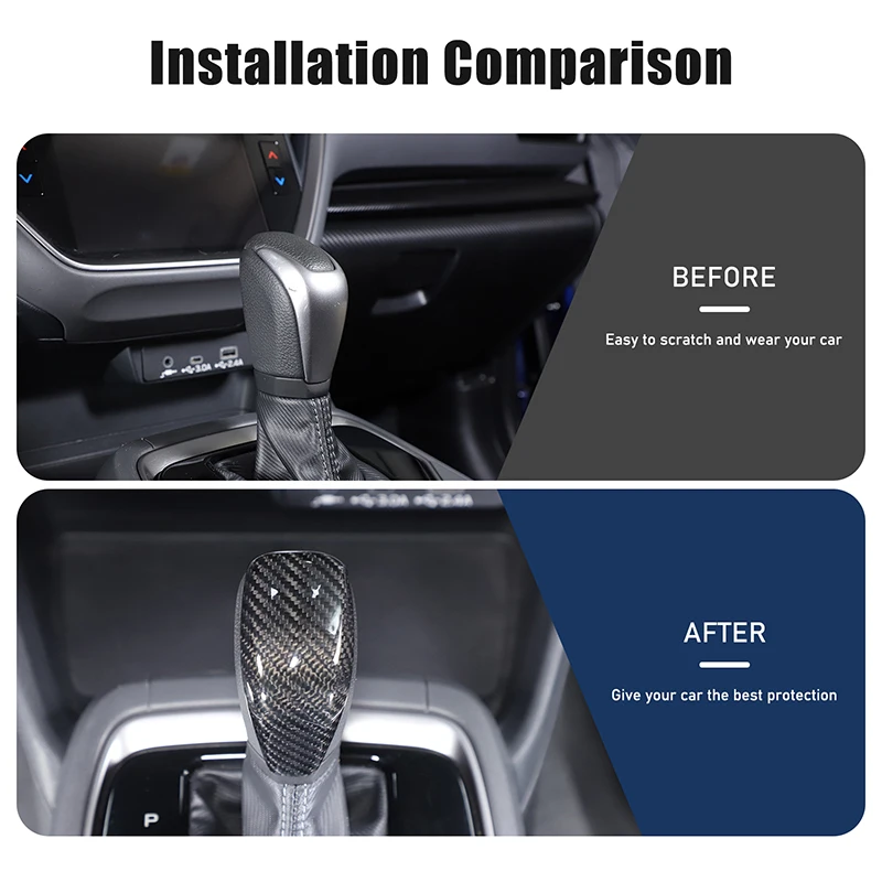 Real Carbon Fiber For Subaru Crosstrek 2023-2024 Car central control gear head decorative cover sticker car interior accessories