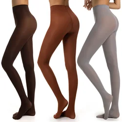 2025 45-65kg Candy Color Women Tights Plus Size Pantyhose  Ammonia Knitted Dancing Socks 40d Grey Red Light Brown Black