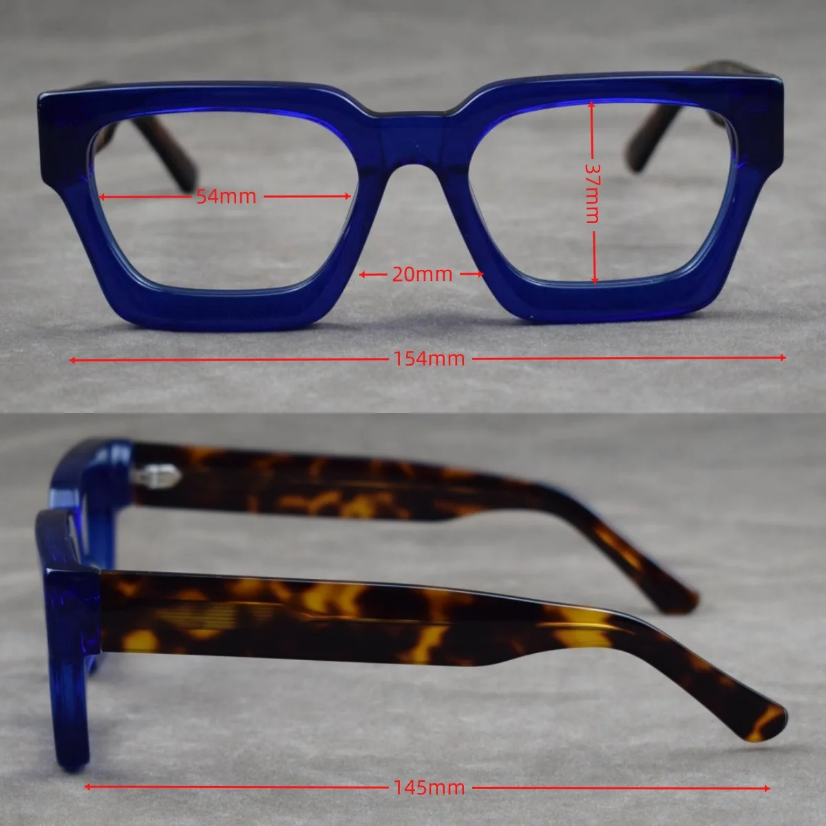 럭셔리 두꺼운 아세테이트 독서 안경 남성 여성 안티 블루 라이트 처방 안경 근시 원시 대형 사각형 안경