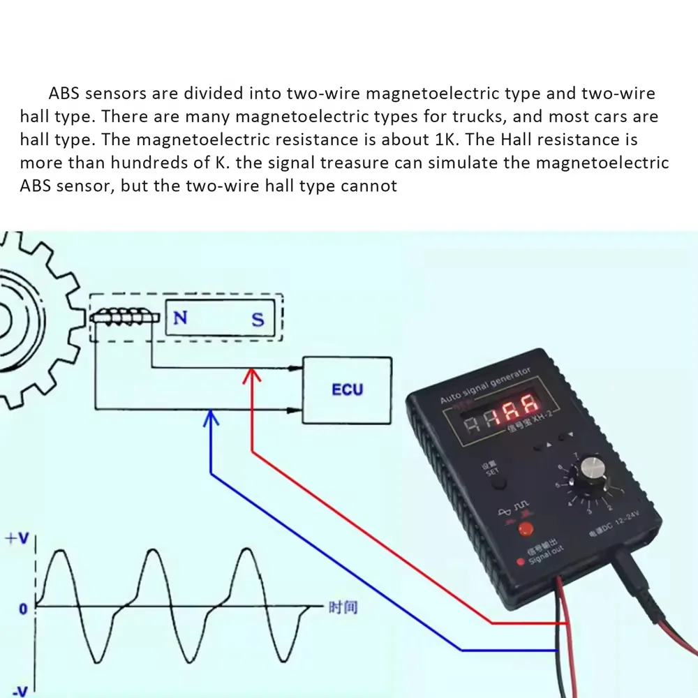 XH-2A Portable Car Repairing Tool Hall Sensor Vehicle Signal Generator Stopwatch Auto Crankshaft Position Simulator 2Hz To 8KHz image 3