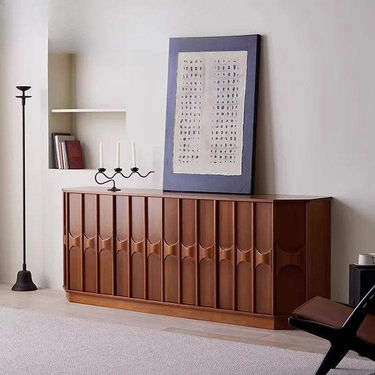 Modern solid wood buffet cabinets, French country style kitchen living room, home furniture entrance - multi-functional storage