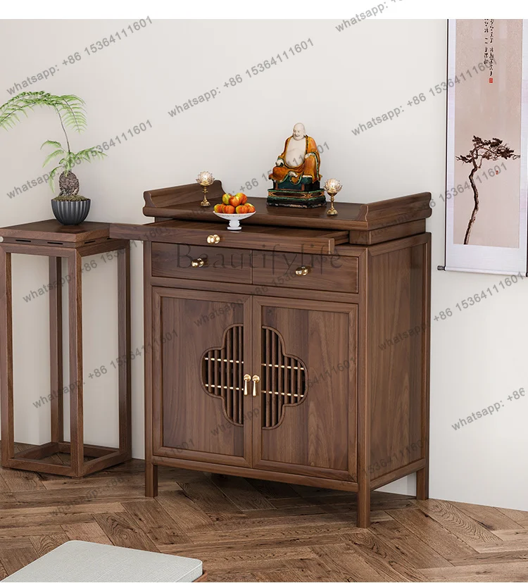 FG  Altar Incense Case Home Use Solid Wood Guan Gong Bodhisattva God of Wealth Rural Incense Buddha Hall Altar