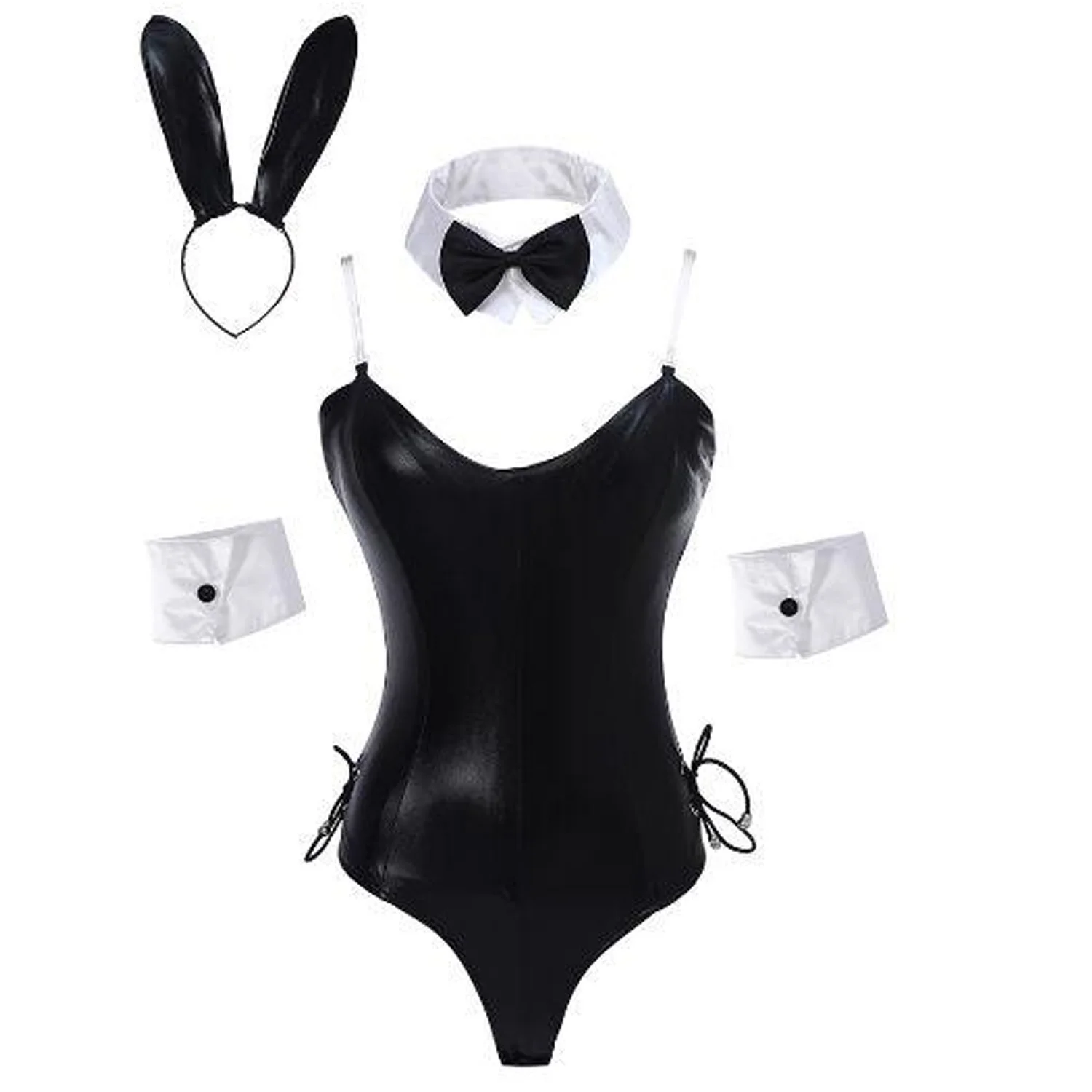 PESENAR セクシーなバニー衣装女性のためのランジェリーコスチュームプレイボーイコスプレメイドバニーガールいたずら下着アニメボディスーツブラジャーテール