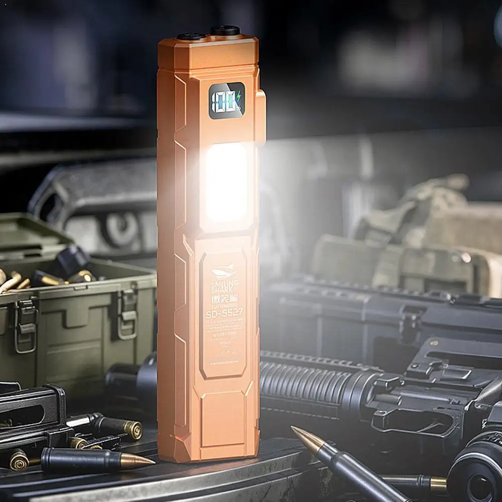Super Bright Tactical Flashlight Dual Switch EDC Rechargeable Waterproof Emergency Flashlight with 7 Lighting Modes