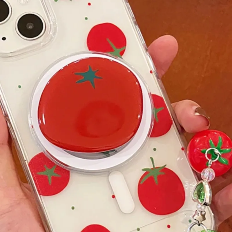

Cute Cartoon Tomato Magnetic Holder Grip Tok Griptok Phone Stand Holder Support for IPhone Xiaomi for Pad Magsafe Smart Tok