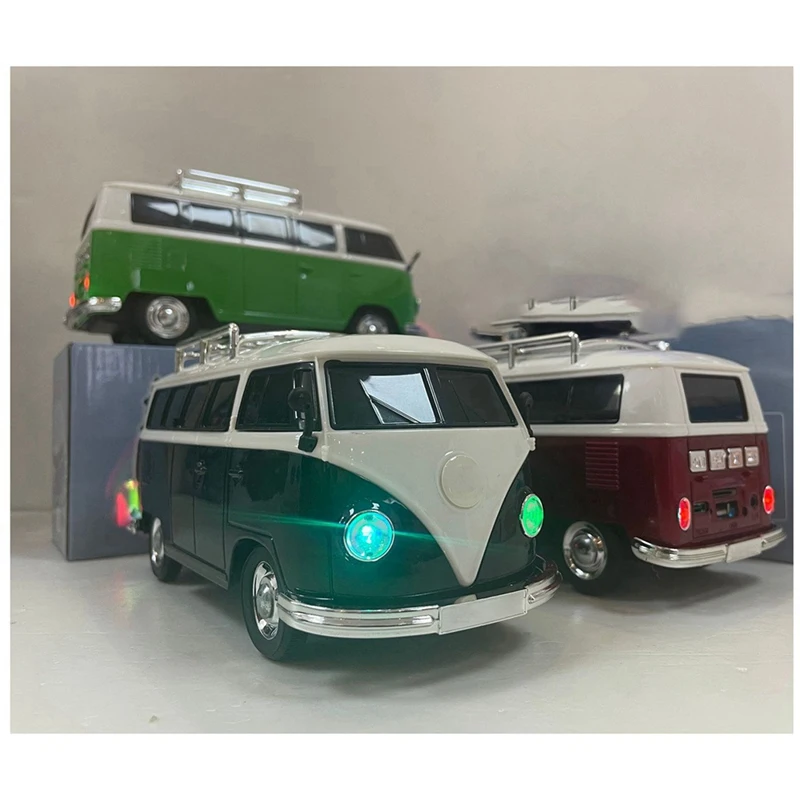 Colorful Mini Bluetooth Speaker Car Shape Mini Bus Speaker Support Fm +U Disk Insert Card Mini Bus Shape Loudspeak, Durable Red