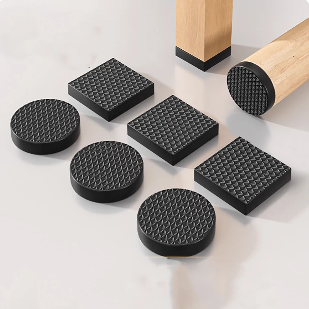 EVA Plastic Round&Square Black Furniture Leg Protection Pad  Chair Anti Slip Wear-Resistant Floor Protection Foot Cover