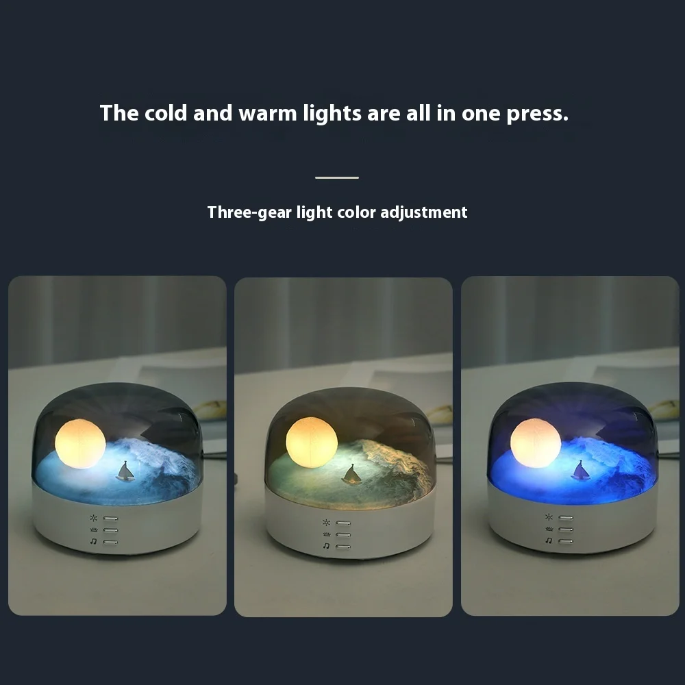 Moon Bluetooth Speaker Night Light Dimmable Mood Lamp Eye Caring Gradient Light Wireless Audio Decor for Bedroom
