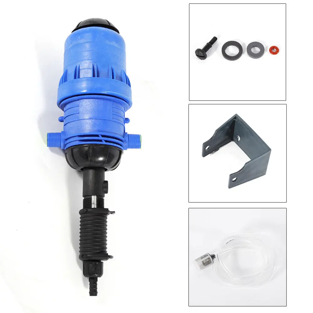 Automatic Proportional Injector Chemical Fertilizer Medicator Water-Driven Injector 0.4-4% Liquid Doser Dispenser Blue