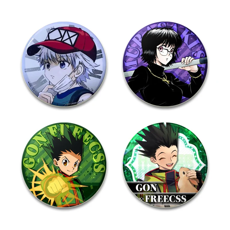 Anime Hunter X Hunter Simple Button Pins,Zoldyck Killua Kurapika Freecss Gon Cartoon Brooches,Daily Stylish Ornament Badge