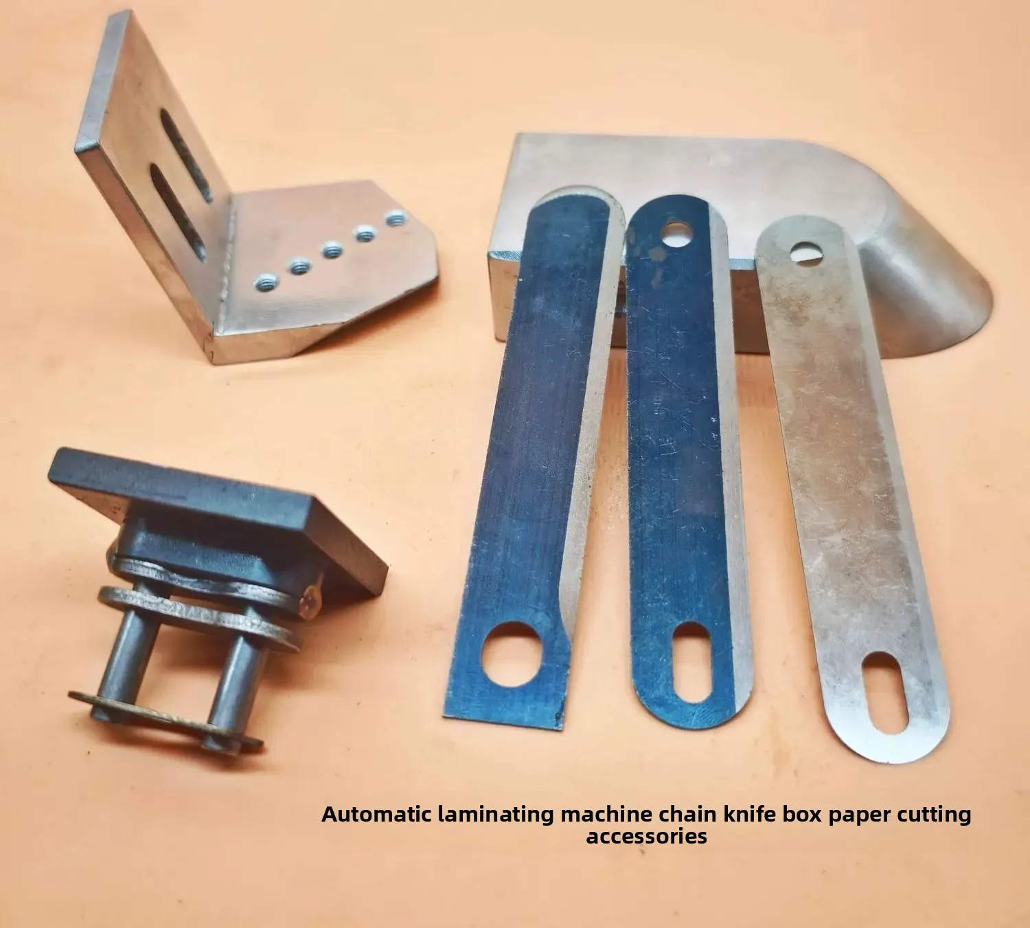 Replacement Chain Knife Cutter Blade Set with Link and Holder for Laminator Slitting Machine Heavy Duty Steel Paper Cutting