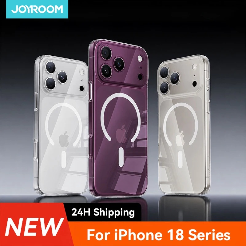 Joyroom voor iPhone 18 17 pro Max Transparante Hoes Compatibel met Magsafe Anti-Geel Magnetische Telefoon Harde Transparante Hoes voor iPhone