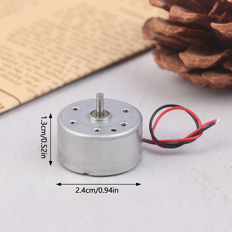 RF-300EA-1D390 DC 1.5V 3V 5V 6V 7250RPM Mini Mute 24mm Round Spindle Motor  Metal Brush Engine DIY Solar Power Toy Model▪