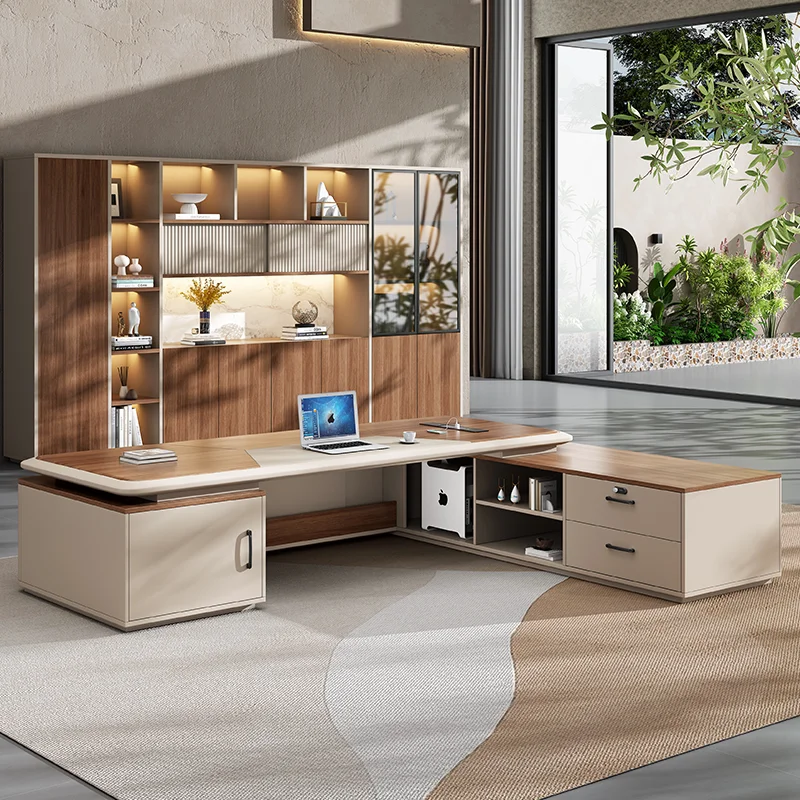 Luxury Study Office Desk Wooden Modern Computer Decoration Executive Office Desk Reception Design Scrivania Trendy Furniture