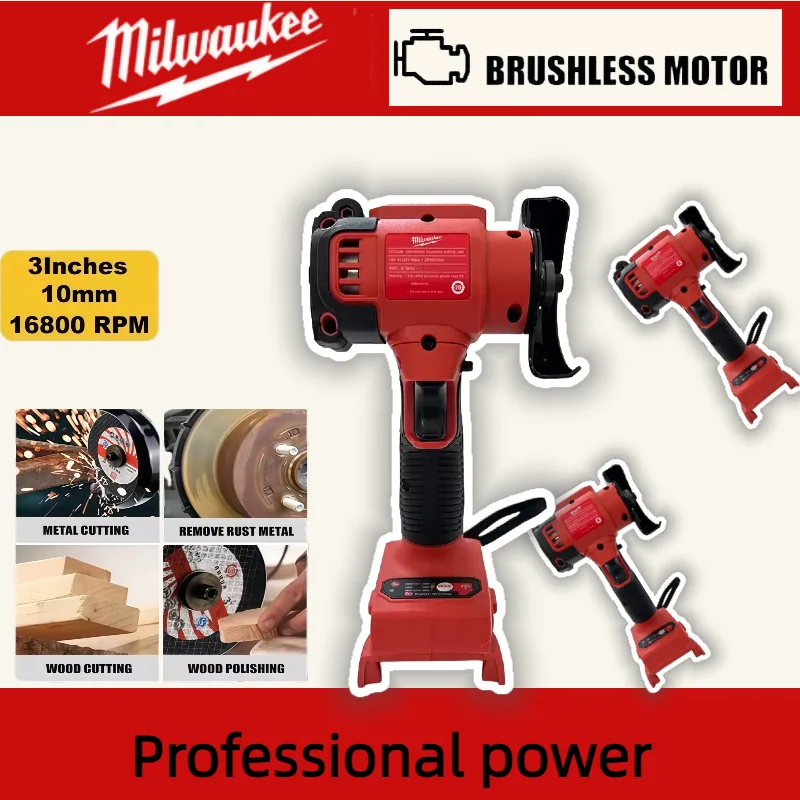 Milwaukee para 20v18vbateria 3 Polegada moedor de ângulo sem fio máquina polimento moagem elétrica moedor corte diamante ferramenta elétrica