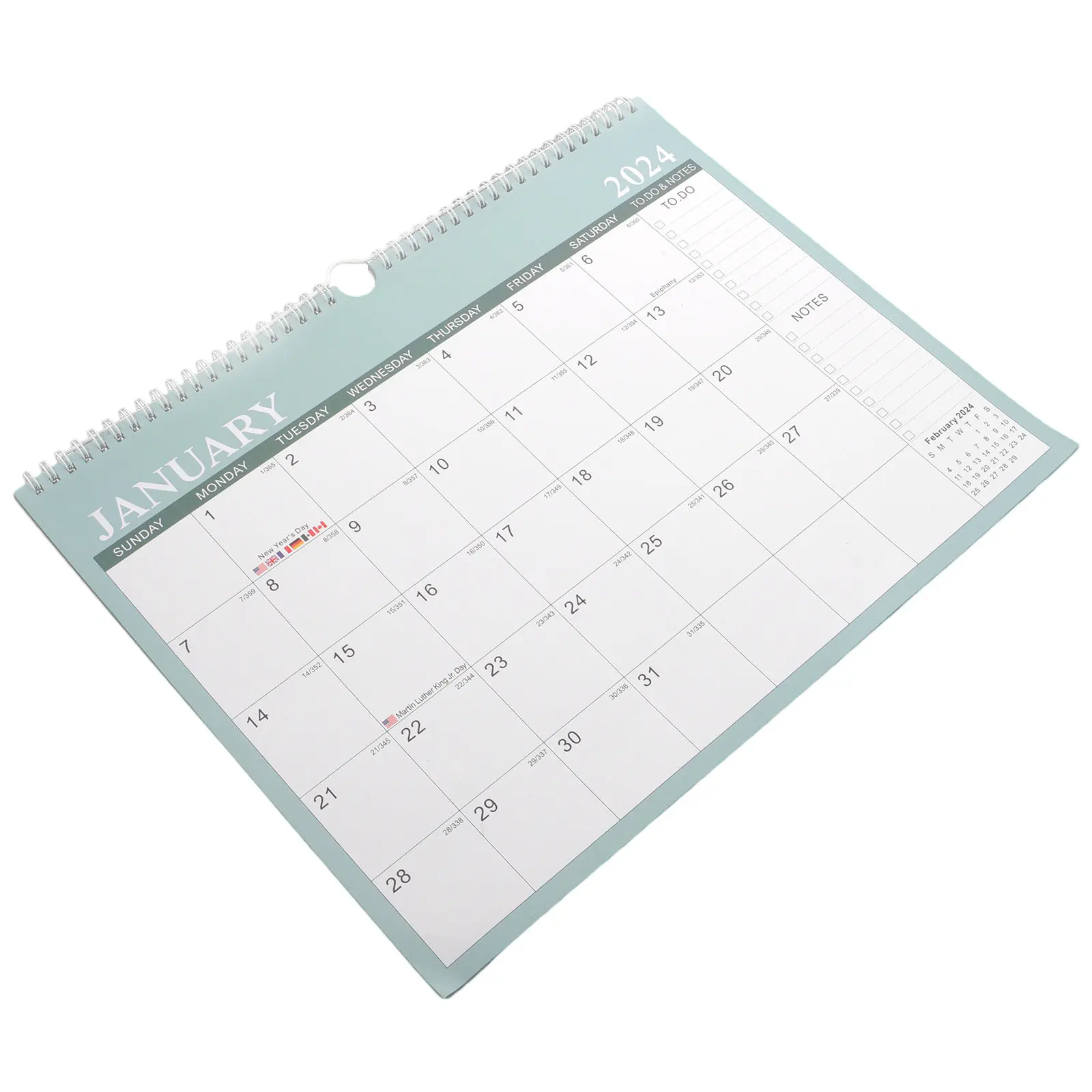 

Note Hanging Calendar 2024 Coil Desktop Household Writing Monthly Office Wall Calendar Daily Use Sturdy English Monthly Planner