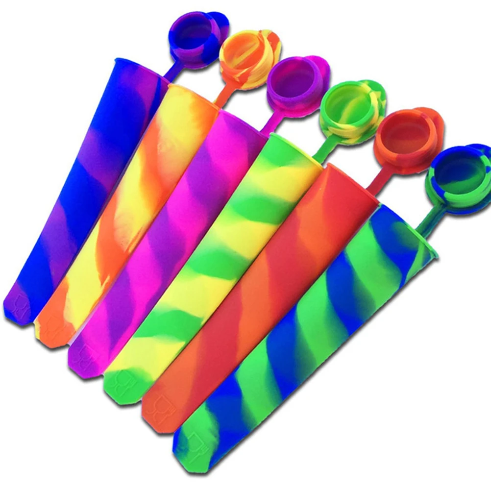 

6 Pcs Ice Molds Food Grade Silicone Colorful DIY Popsicle Tubes Ice Cream Maker Mold Summer Kids Healthy Snacks Fruit Juice