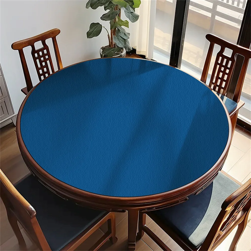Rubber Round Tablecloth Solid Waterproof Table Mat Party Table Deco Cover Pad Poker Mahjong Board Games Table Mat Accessories