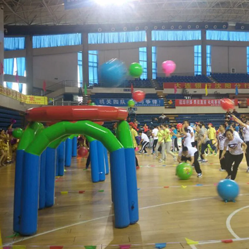 حامل كرة سلة قابل للنفخ عالي الجودة، لعبة رياضية قابلة للنفخ محمولة للملاهي الخارجية