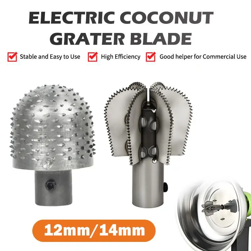 Cabezal de Repuesto para Rallador de Coco Eléctrico, Resistente, 12/14 mm, Modelo Granate, Cabezal para Máquina Ralladora de Coco