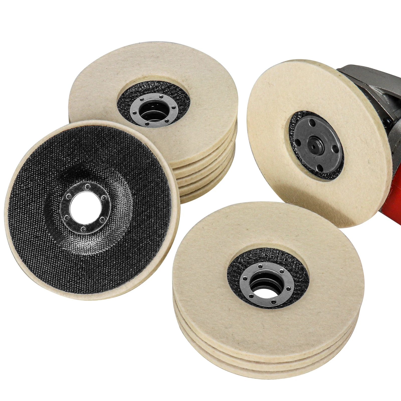 100/115/125mm Wool Felt Polishing Pad Sturdy Angle Grinder Polishing Disc for Metal Ceramic Polishing Wheel Grinding Tool 1pc