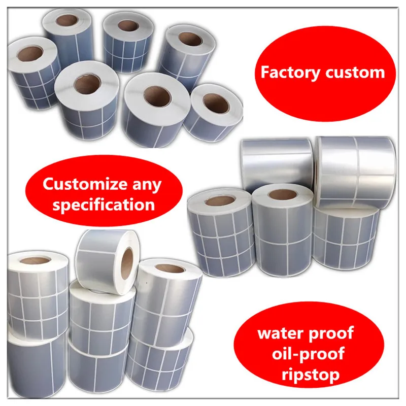 Aangepaste Thermische Transfer Bright White Pet Barcode Printing Papier 80x60mmx1000pcs 5 Roll Vself-Adhesive Printing Stickers