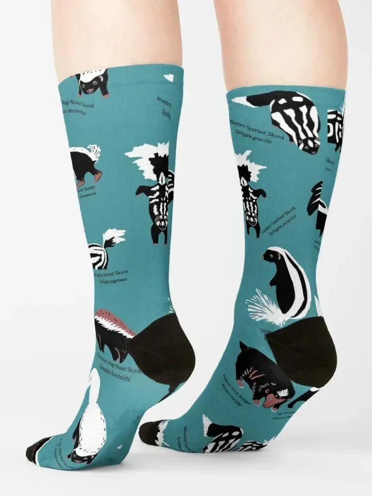 Skunks of the World: Species of Family Mephitidae Socks custom christmas gifts fashionable Running Boy Child Socks Women's