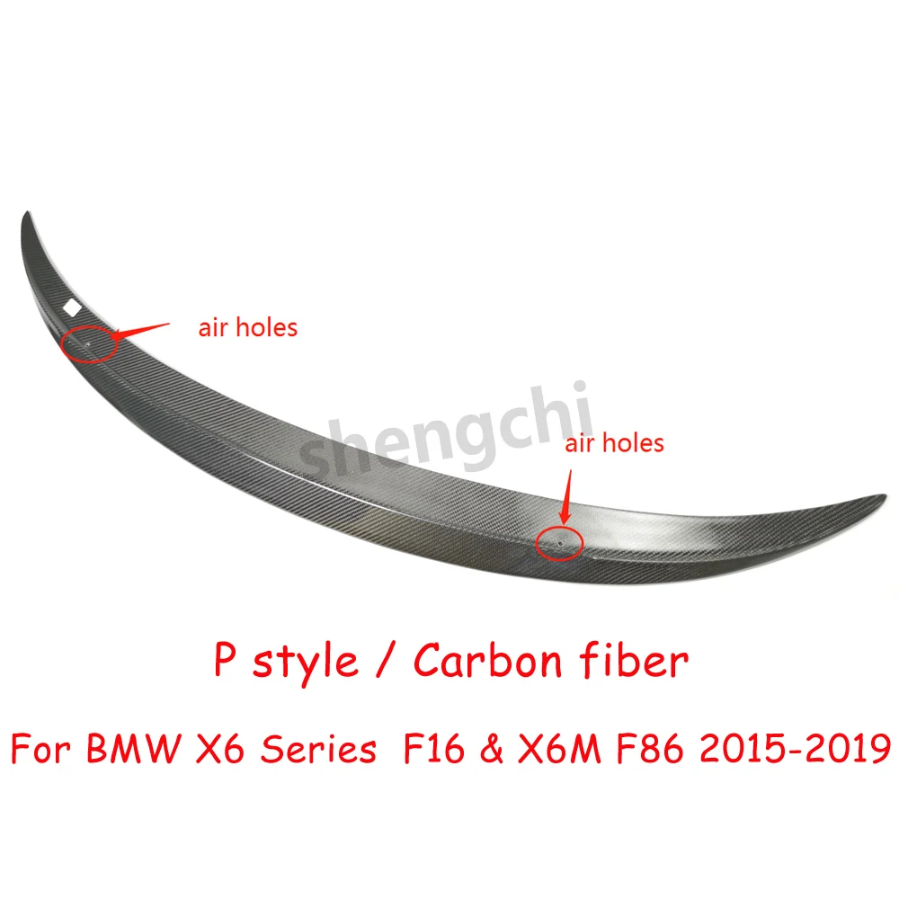 X6 F16 X6M F86 P Style Carbon Fiber Rear Trunk Spoiler For BMW X6 F16 X6M F86 sDrive35i xDrive35i xDrive50i Spoiler 2015-2019