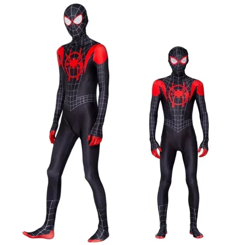 2025  Smile Hero Miles Morales Cosplay Costume pour adultes et enfants, combinaisons d\'Halloween, costume de batterie, manteau