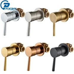 Brass Mixer Tap Bathroom Water Faucets Shower Diverter Valve Black Chrome Concealed Bifunctional Hot Cold Valve Contral Valve