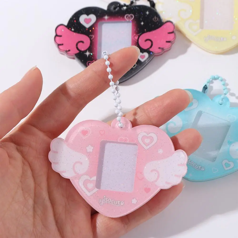 With Keychain Mini Photocard Holder Acrylic Card Cover Hanging Decoration Idol Card Display Protector Picture Korean Style