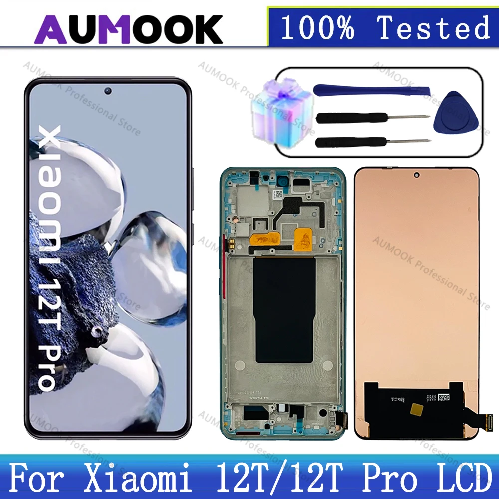 Kit Schermo LCD Incell Per Xiaomi 12T / 12T Pro 5G | Sostituzione Display Con Riparazione, Nero Senza Cornice