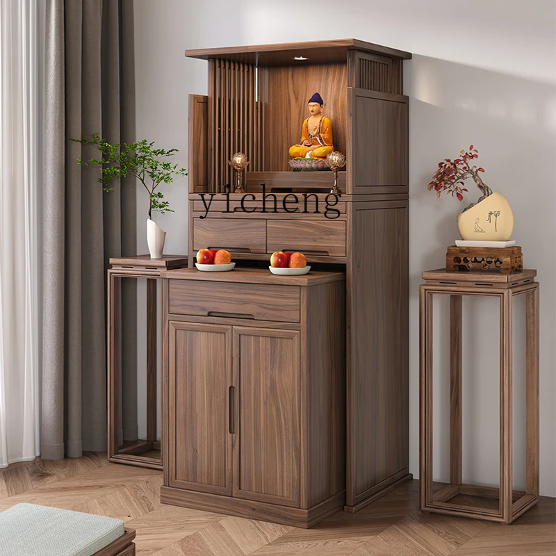 X1 Buddhist shrine New Chinese vertical cabinet Modern simple hidden door Split shrine offering cabinet