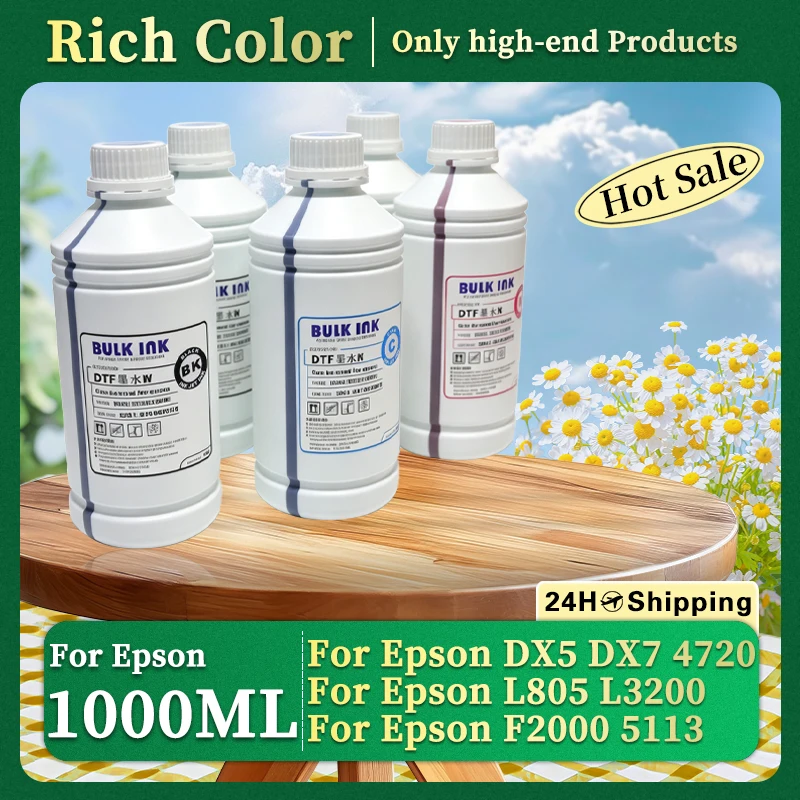 

1000ML DTF Ink Film Transfer Ink For Epson XP15000 DX5 DX7 XP600 L800 L805 L1800 F2000 5113 4720 i3200 4880 7880 4800 PET Film