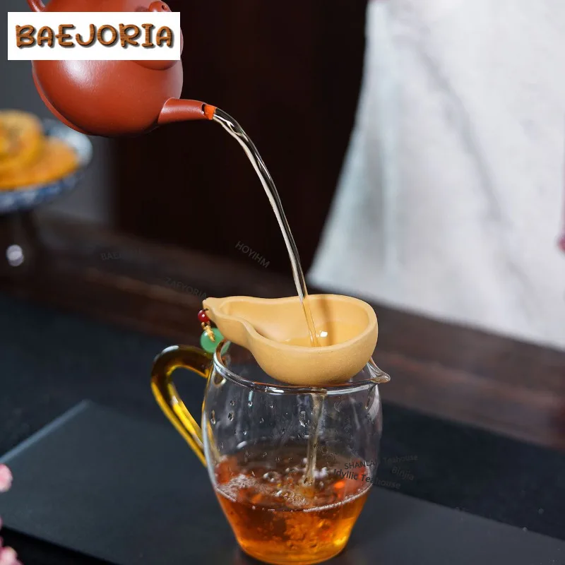 BAEJORIA Yixing Zisha Gourd-shaped Tea Separator Infusor Ancient Tea Strainer Dispenser Tea Maker Tea Filter Tableware Gifts Cha