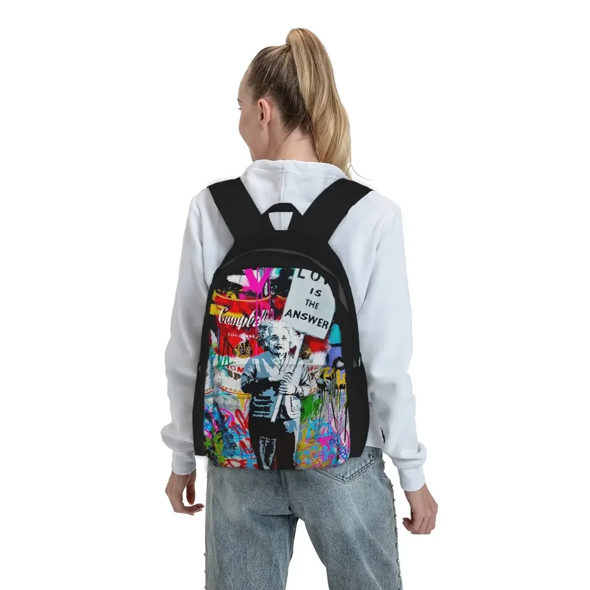 Banksy Love Is The Answer Backpack Student BookBag Children School Bag Laptop Shoulder Bags for Men Women