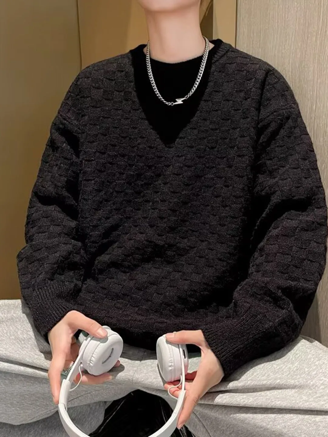 

Japanese Sle Thiened Long Sve Sweater ex Loose round Ne Knitted irt Warm Casual Daily Wear Autumn Winter Faion