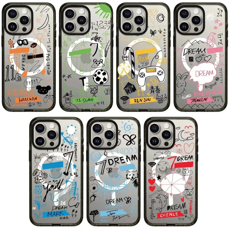 

2.5 Acrylic Black Border Kpop Dream iPhone 12 13 15 14 Pro Max Protective Case, Fits iPhone 15 Pro Max