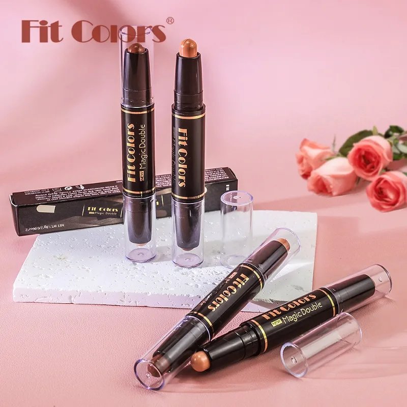 Double HEAD Highlight ปากกา Face Make Up Liquid กันน้ํา Contouring Foundation Contour แต่งหน้าคอนซีลเลอร์ Stick ดินสอเครื่องสําอาง