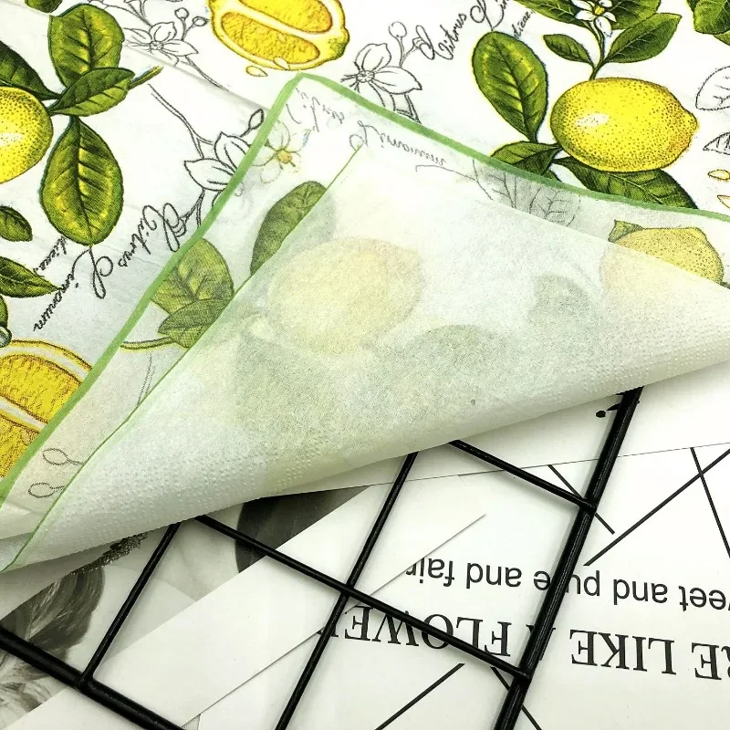 10/20pcs 33*33cm 2-Ply Colourful Wood Pulp Napkins Lemon Style Party Decoration Paper Placemats Butterfly Bart Paper