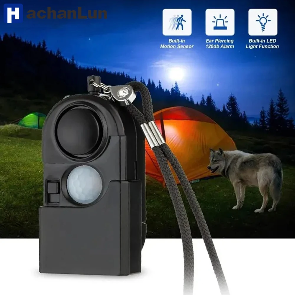 

Portable Mini Motion Detector Alarm 120DB Siren SOS LED Light Alarm Security For Travel Home Kids Safe Personal Alarms
