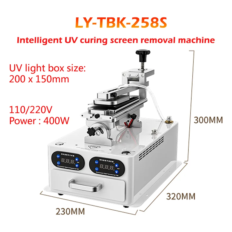 LY-TBK-258S Intelligent Constant Temperature Heating LCD Screen Dismantling Housing Frame Separator Machine OCA Degumming UV