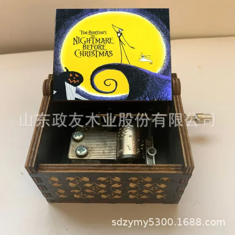 

Disney The Nightmare Before Christmas Music Merry Go Round of Life Wooden Hand Cranked Anime Musical Box Christmas Birthday Gift