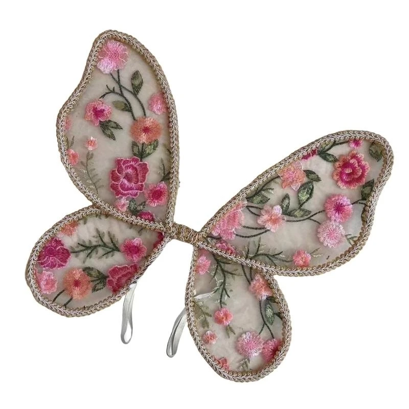 J15U Kids Butterfly Wing Child Lace Butterfly Wing for Witching Themed Photoshoots