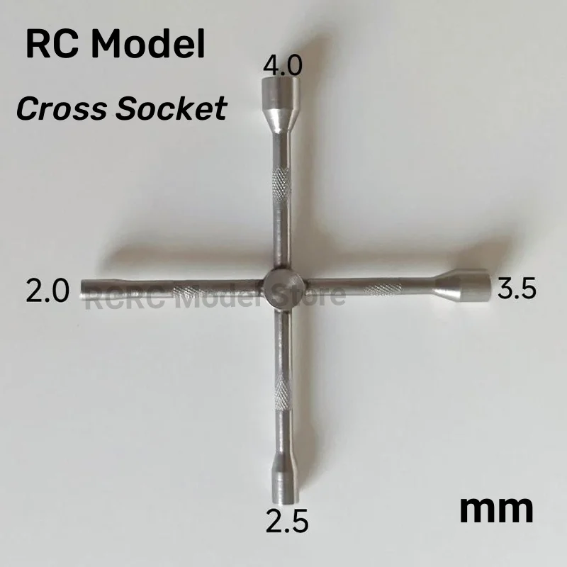 RC Model Tool Socket Wrench 1/14 1/10 Stainless Steel 4 in 1 For Tamiya Remote Control Tractor Truck Tool Contruction Vehicles