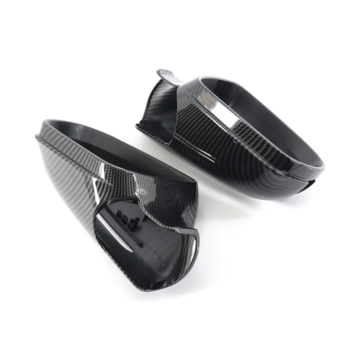 Left & Right Car Rear View Mirror Cover Caps For Mercedes-Benz W207 W219 R230 R171 E-Coupe CLS SL SLK Class ABS Carbon Fiber