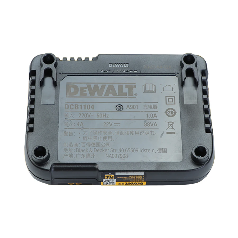 DeWalt ที่ชาร์จแบตลิเธียมแบตเตอรี่โทรศัพท์ของแท้12V-20V 4A ปลั๊ก LED แสดงสถานะ DCB1104ชาร์จเร็วในจีน